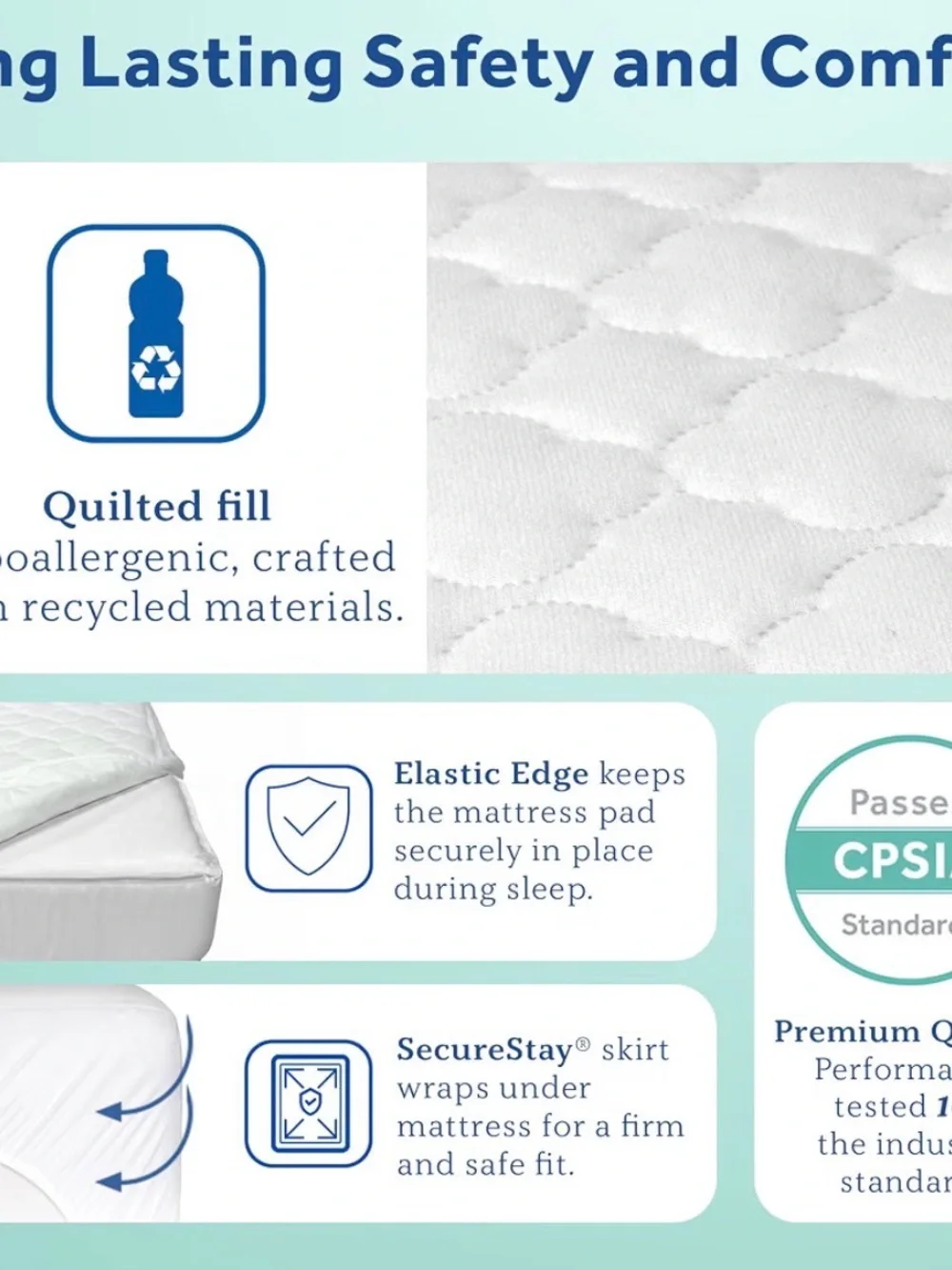 Sealy Waterproof Fitted Crib Mattress Pad - White (2-Pack)